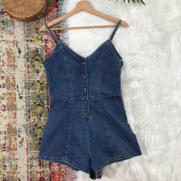H&M Pants - NWT H&M Sleeveless Button Front Denim Romper